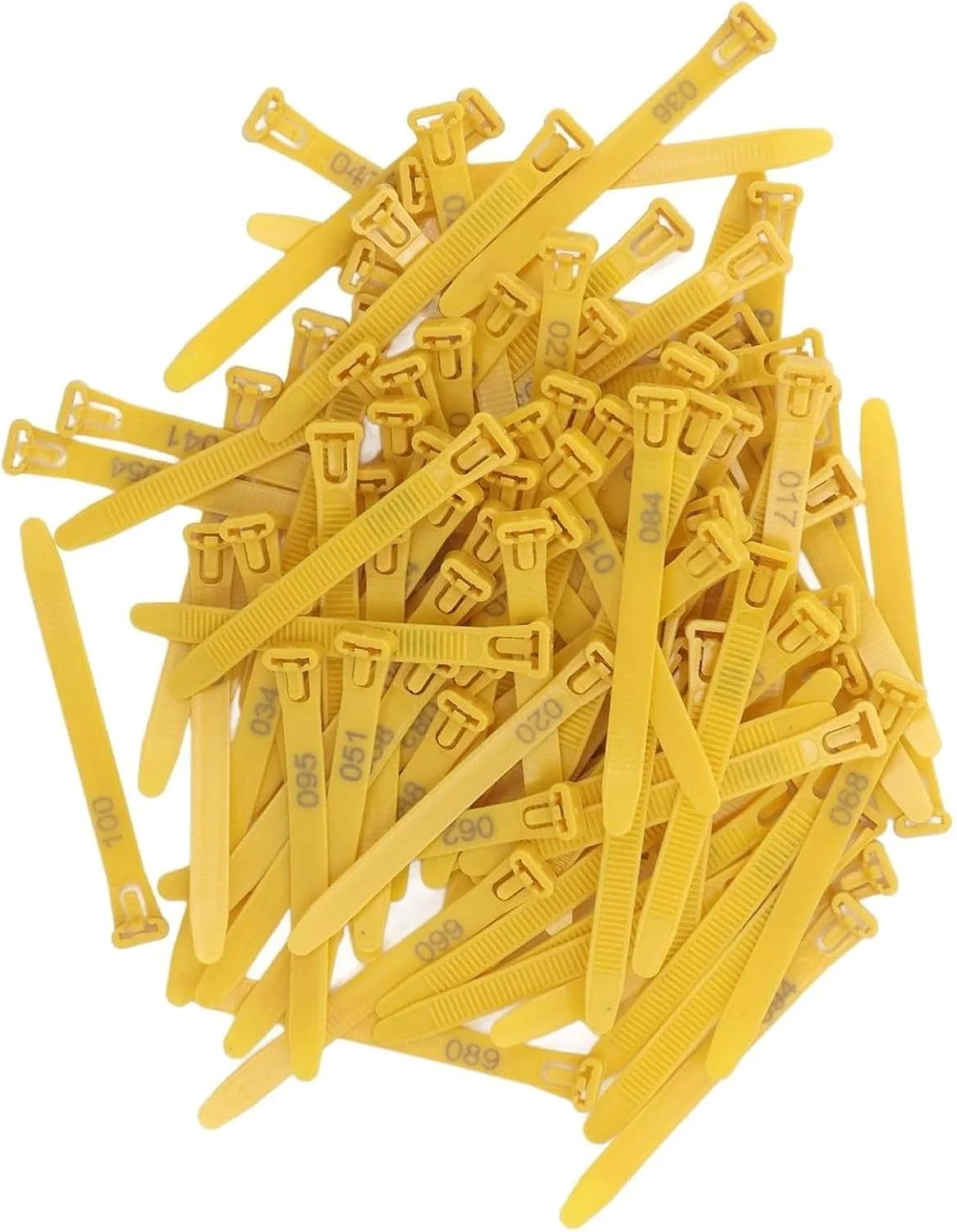 مجموعه حلقه پای طیور شمارهدار 1 تا 100، مناسب مدیریت گله برای مرغ، اردک و غاز، شناسایی آسان، حلقههای طیور شمارهدار زرد مجموعه حلقه پای طیور شمارهدار 1 تا 100، مناسب مدیریت گله برای مرغ، اردک و غاز، شناسایی آسان، حلقههای طیور شمارهدار زرد