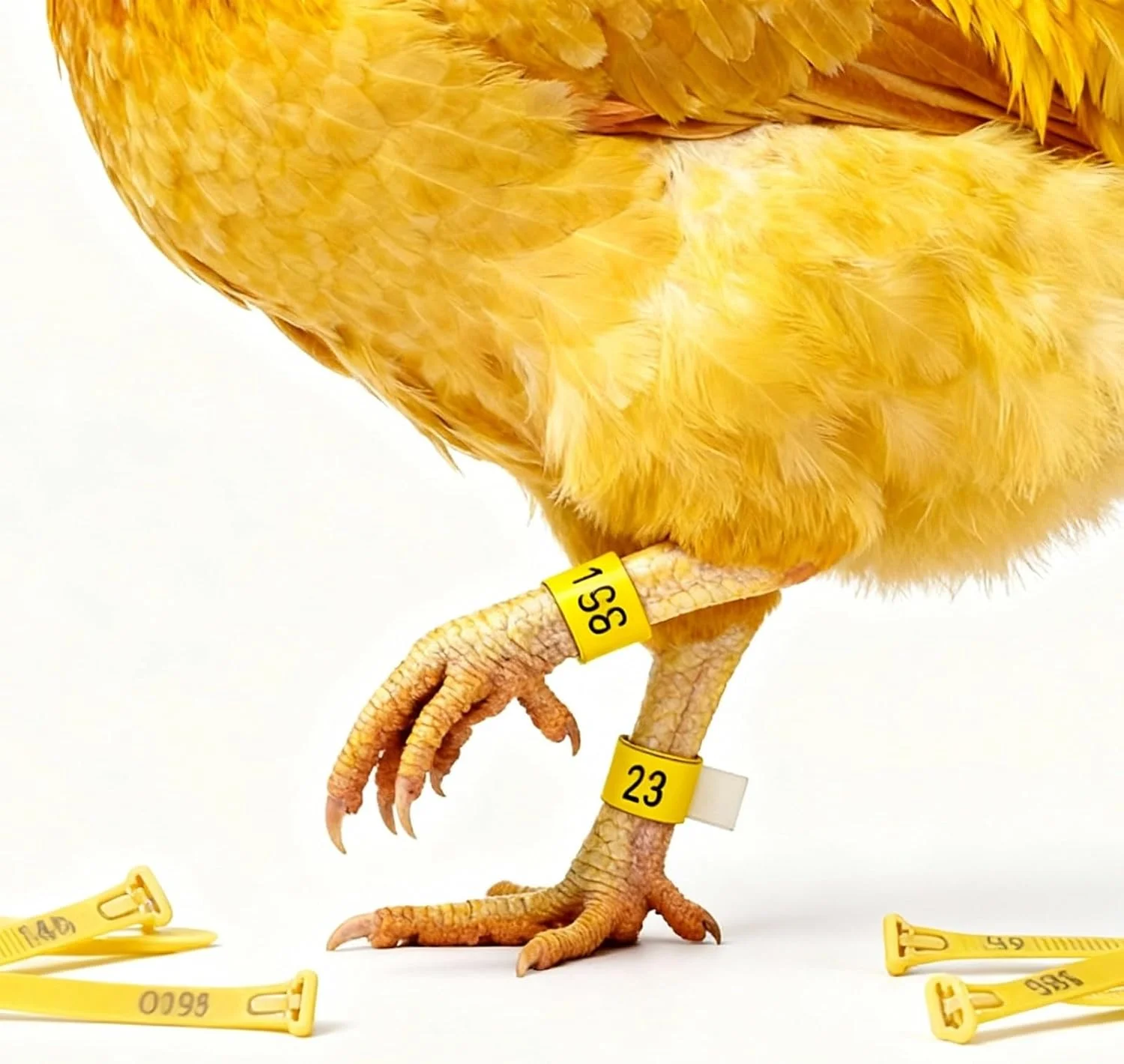 مجموعه حلقه پای طیور شمارهدار 1 تا 100، مناسب مدیریت گله برای مرغ، اردک و غاز، شناسایی آسان، حلقههای طیور شمارهدار زرد مجموعه حلقه پای طیور شمارهدار 1 تا 100، مناسب مدیریت گله برای مرغ، اردک و غاز، شناسایی آسان، حلقههای طیور شمارهدار زرد