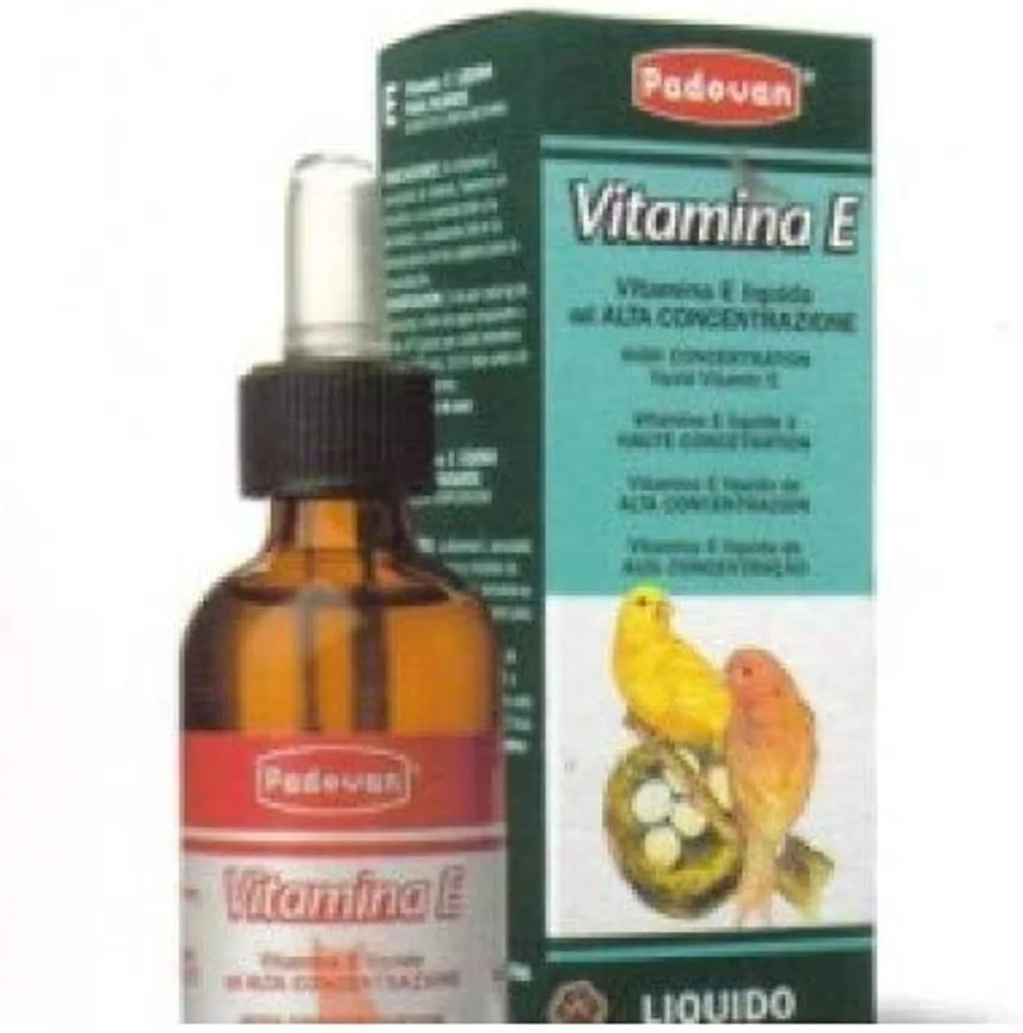 مکمل مایع پادوان ویتا ای 30 میلی لیتری برای پرندگان قفسی و پرندگان زینتی، چند رنگ