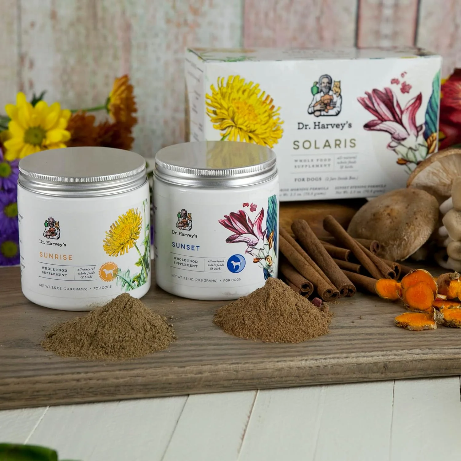 مکمل غذایی کامل تقویت کننده سیستم ایمنی سگ دکتر هاروی سولاریس، فرمول صبح و عصر، 70 گرم (2 بسته)