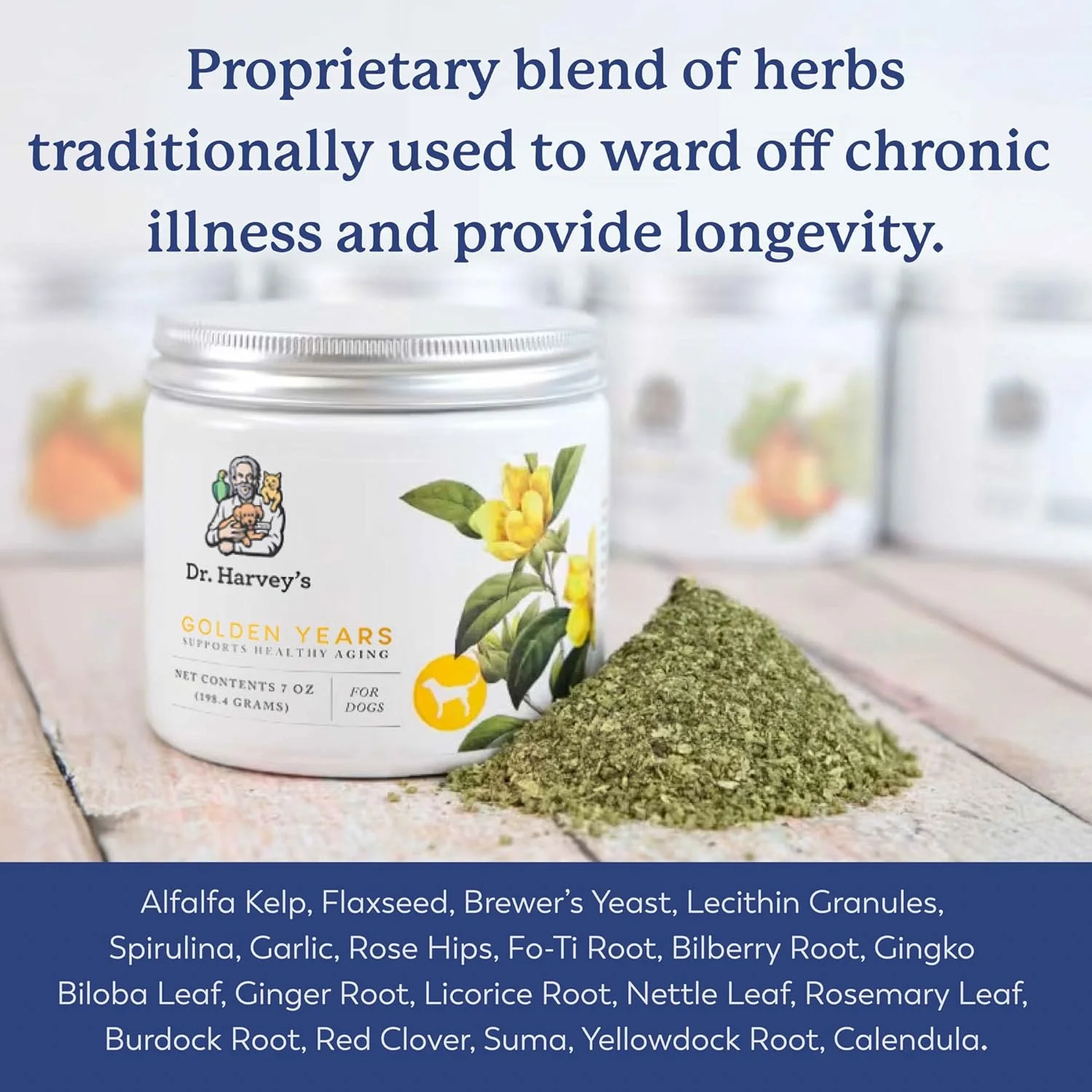 مکمل گیاهی دوران طلایی دکتر هاروی برای سگ های مسن، 198 گرم