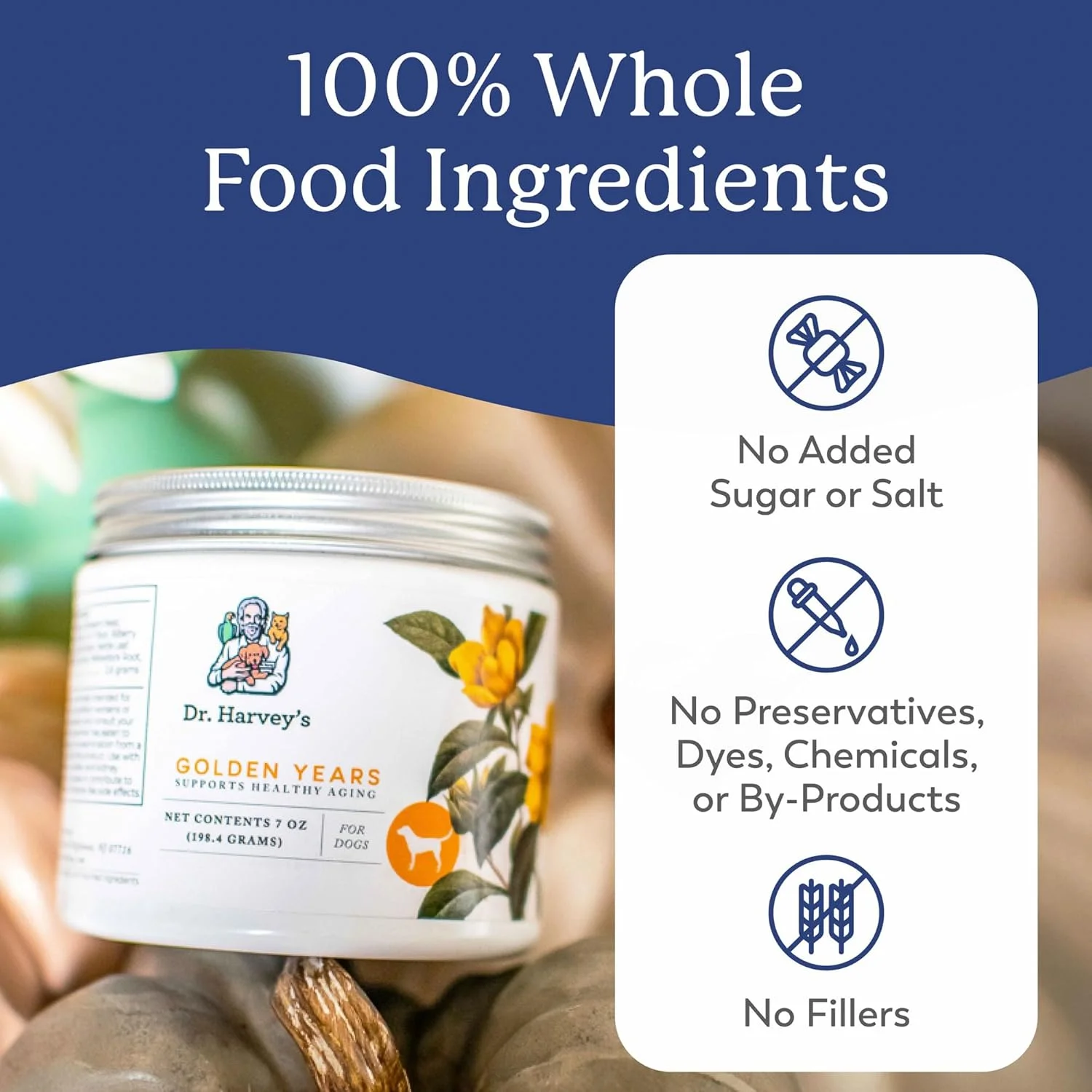 مکمل گیاهی دوران طلایی دکتر هاروی برای سگ های مسن، 198 گرم