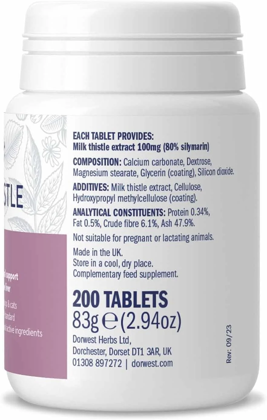 قرص های خار مریم دوروست هربز برای سگ ها و گربه ها 200 عددی