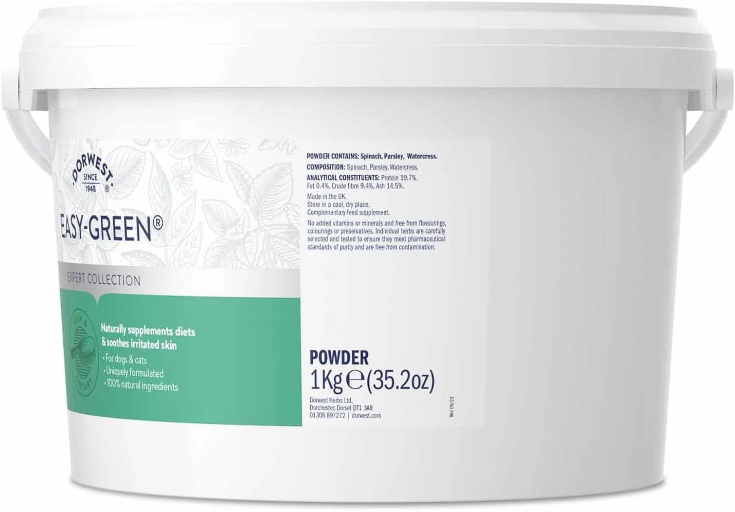 پودر گیاهی آسان سبز دوروست برای سگ ها و گربه ها 1 کیلوگرم