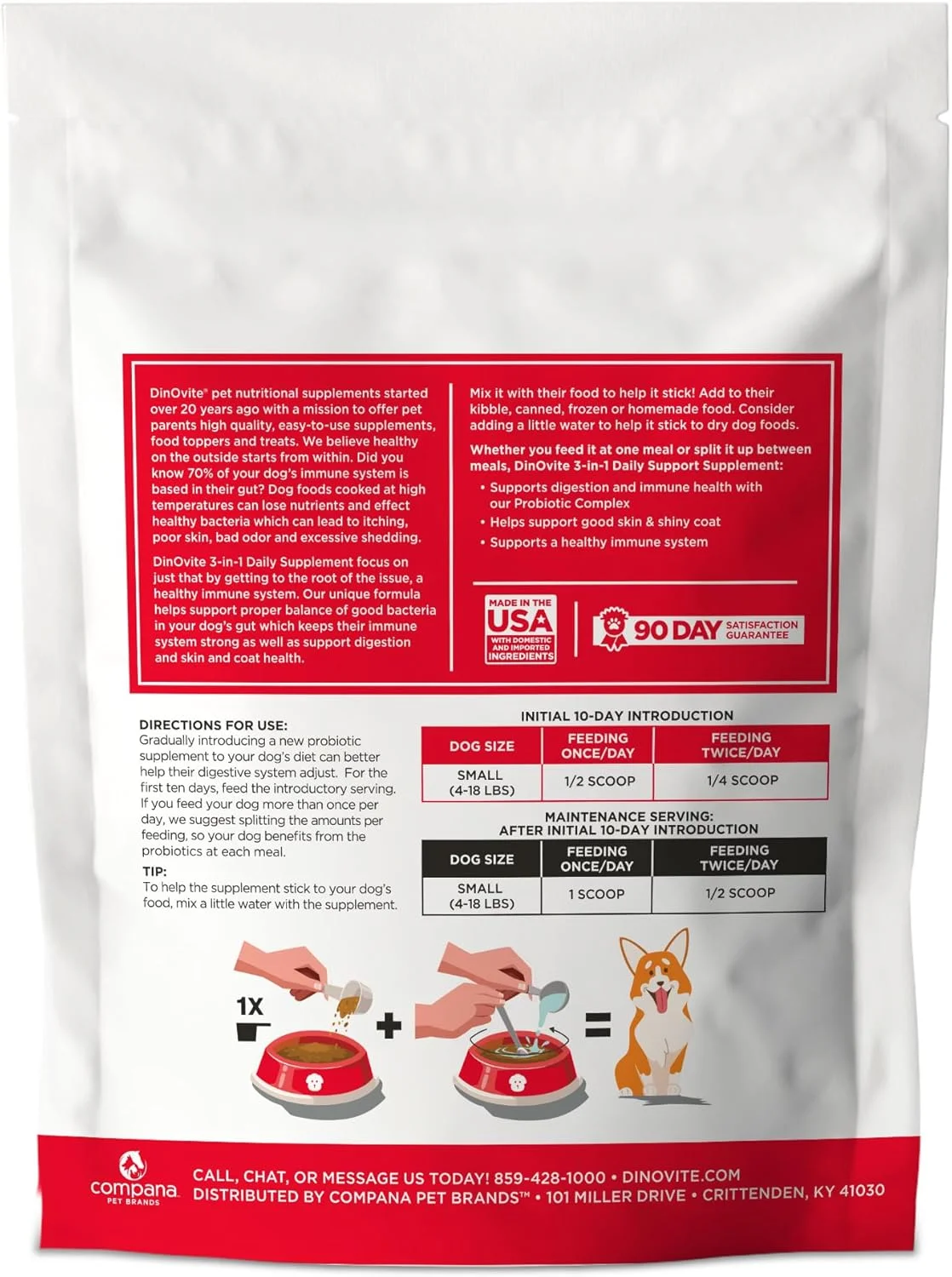 مکمل پروبیوتیک داینویت برای سگ ها - امگا 3 برای سگ ها - تسکین نقاط داغ - مکمل پوست و مو برای سگ ها (90 روز، سگ های کوچک (1-18 پوند))