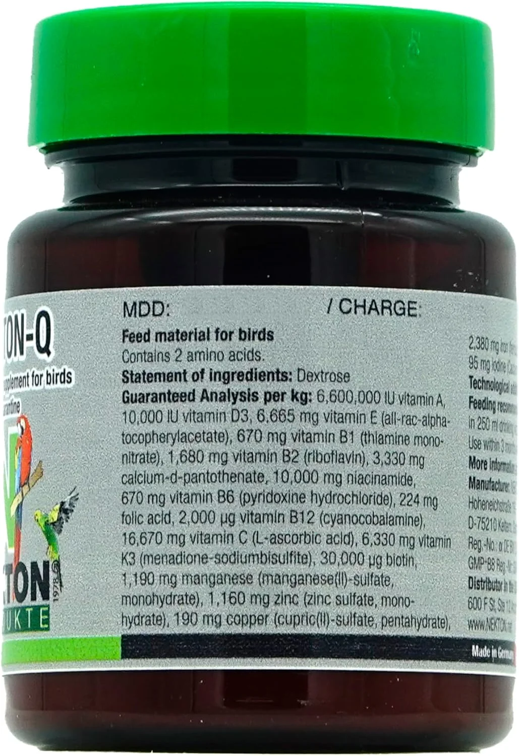 نکتون کیو حاوی ویتامین K به همراه سایر ویتامین ها برای پرندگان، 30 گرم