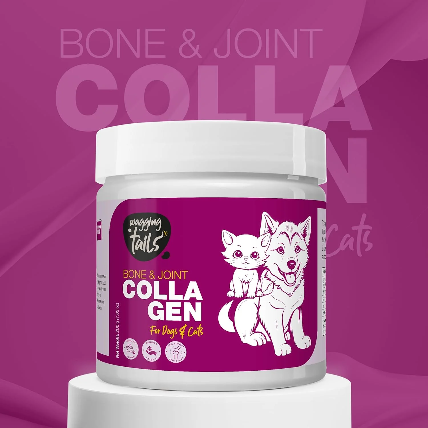 مکمل کلاژن استخوان و مفاصل برای سگ ها و گربه ها 208 میلی لیتر - بدون طعم