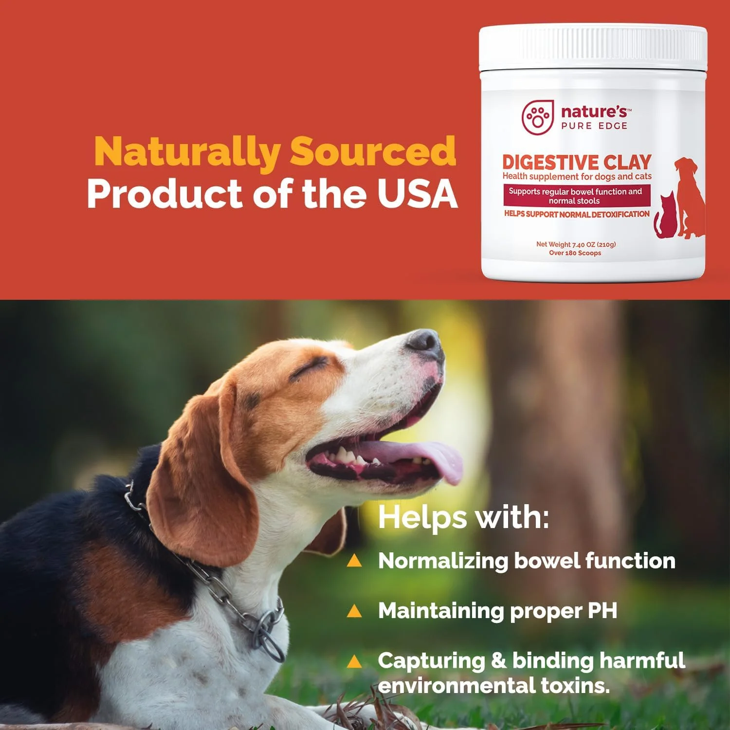 پودر خاک رس ضد اسهال برای سگ و گربه. کمک به رفع نفخ. کمک به رفع یبوست و ناراحتی معده در سگ و گربه. اندازه بسیار بزرگ 210 گرم.