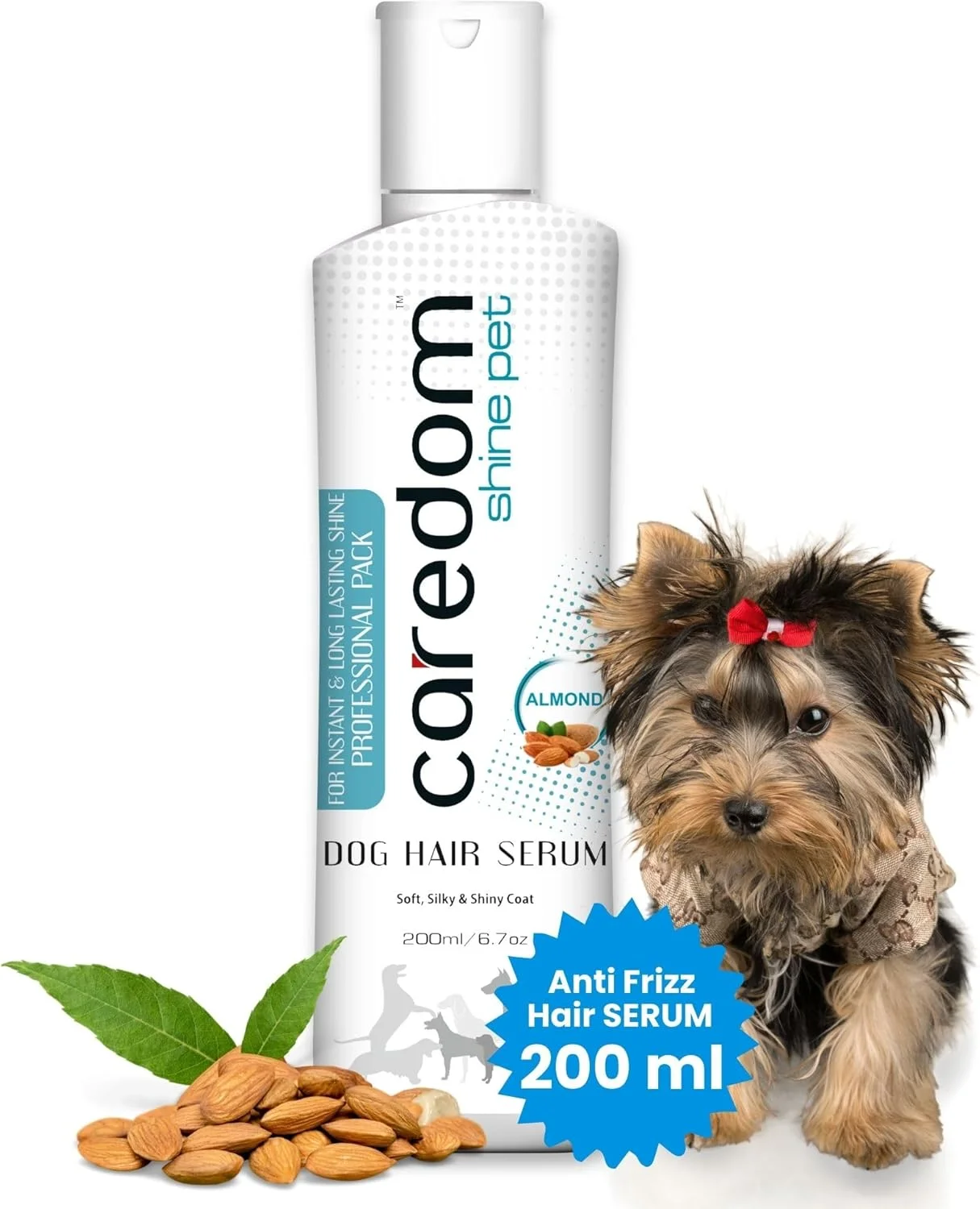 سرم موی سگ شاین پت (لیوون) | سرم ضد وز مو برای پوششی نرم، ابریشمی و درخشان | غنی شده با بادام | سرم مخصوص همه سگ ها | محصول نظافت سگ | 200 میلی لیتر