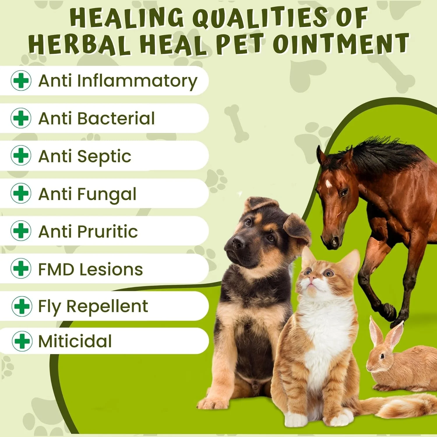 مرهم گیاهی دامپزشکی Heal Pet | کرم ضد قارچ برای انواع زخم ها | سوختگی | بریدگی | مشکلات پوستی و ضایعات F.M.D. - برای همه حیوانات خانگی | 60 گرم