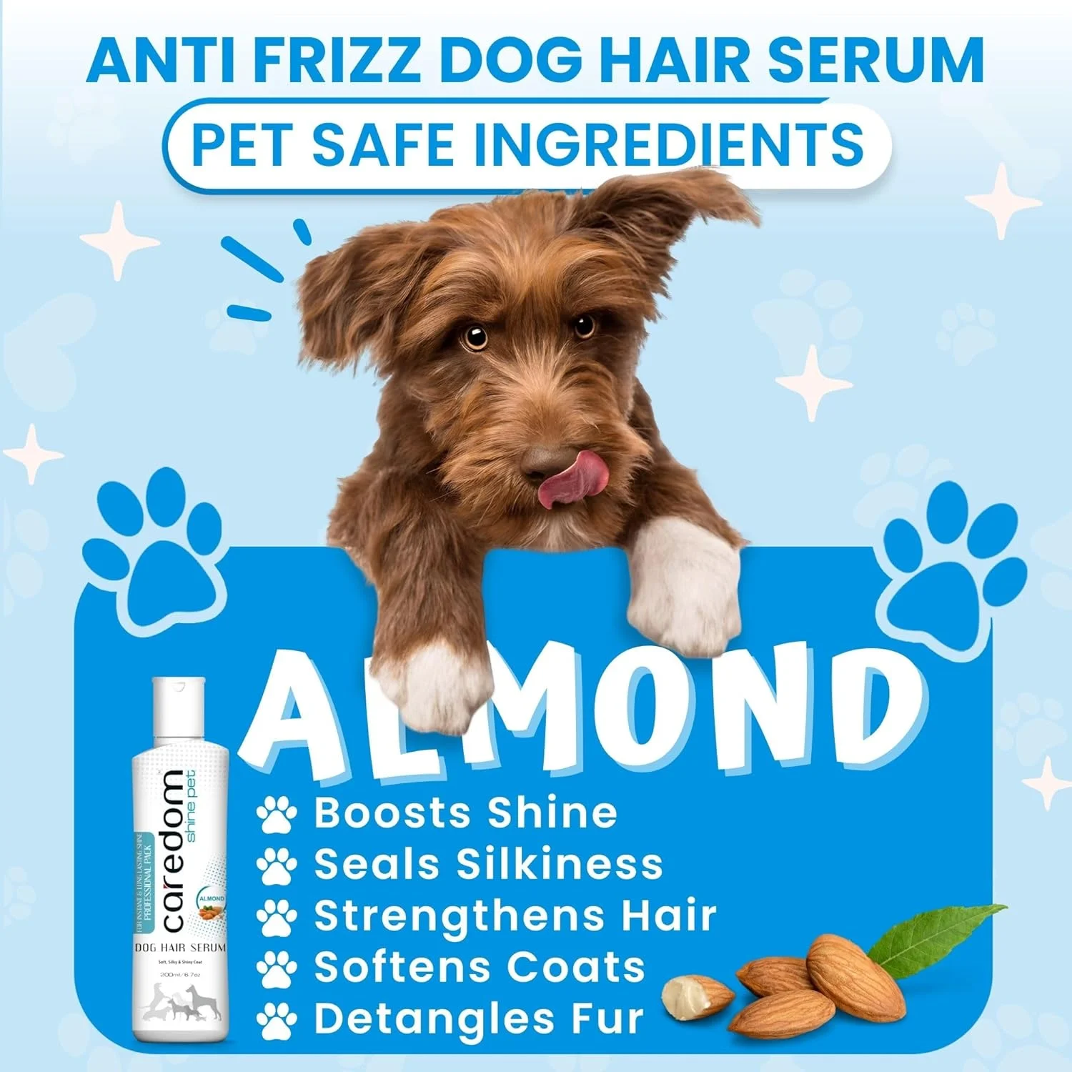 سرم موی سگ شاین پت (لیوون) | سرم ضد وز مو برای پوششی نرم، ابریشمی و درخشان | غنی شده با بادام | سرم مخصوص همه سگ ها | محصول نظافت سگ | 200 میلی لیتر