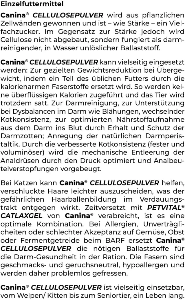 پودر سلولز Canina، ۴۰۰ گرم