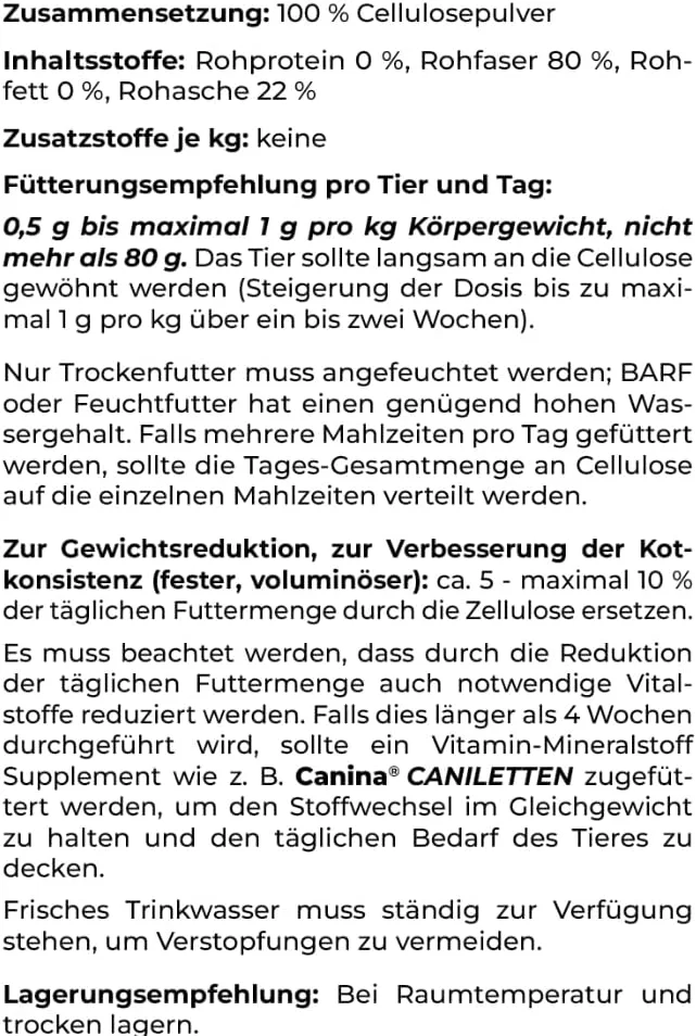 پودر سلولز Canina، ۴۰۰ گرم