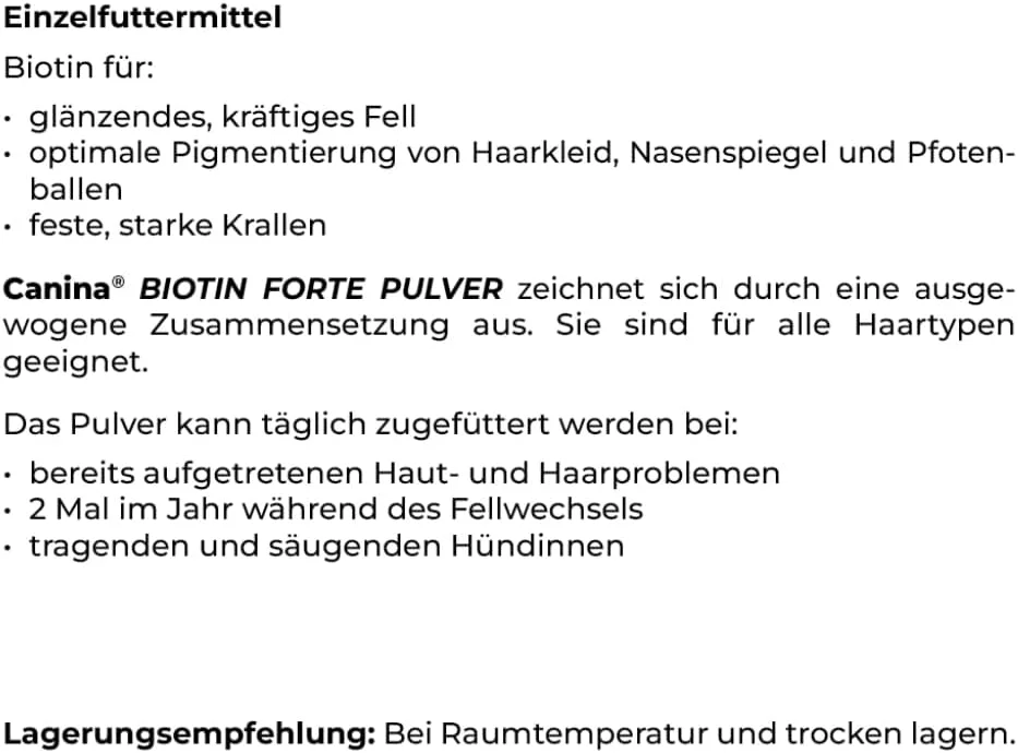 پودر بیوتین فورته Canina Pharma، 500 گرمی