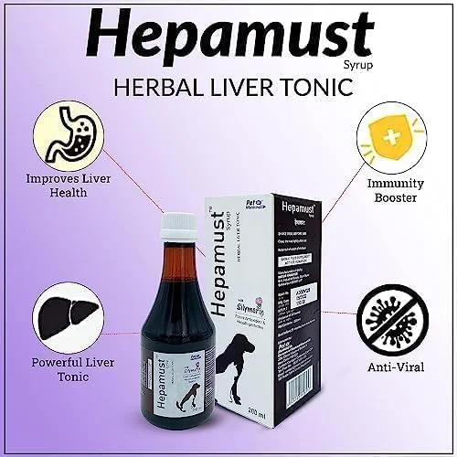 شربت هپاماست (200x2 میلی لیتر) تونیک گیاهی کبد (سیلیمارین آنتی اکسیدان قوی و محافظ کبد) کمک به بی اشتهایی و ضعف، برای گربه ها و سگ ها (بسته 2 عددی)