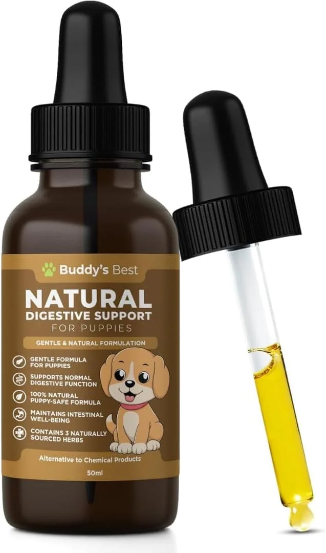 بهترین فرمول حمایتی طبیعی برای توله سگ بادی، 50 میلی لیتر - درمان انگل با عصاره های گیاهی درمنه، آویشن و مریم گلی، استفاده آسان برای سگ های جوان