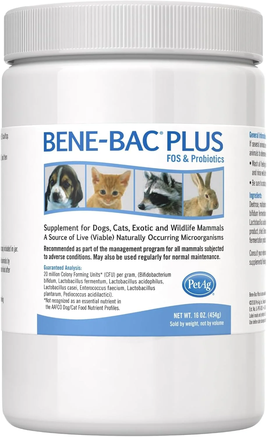 پودر پری‌بیوتیک حیوانات خانگی Bene-Bac Plus، ۴۵۰ گرمی