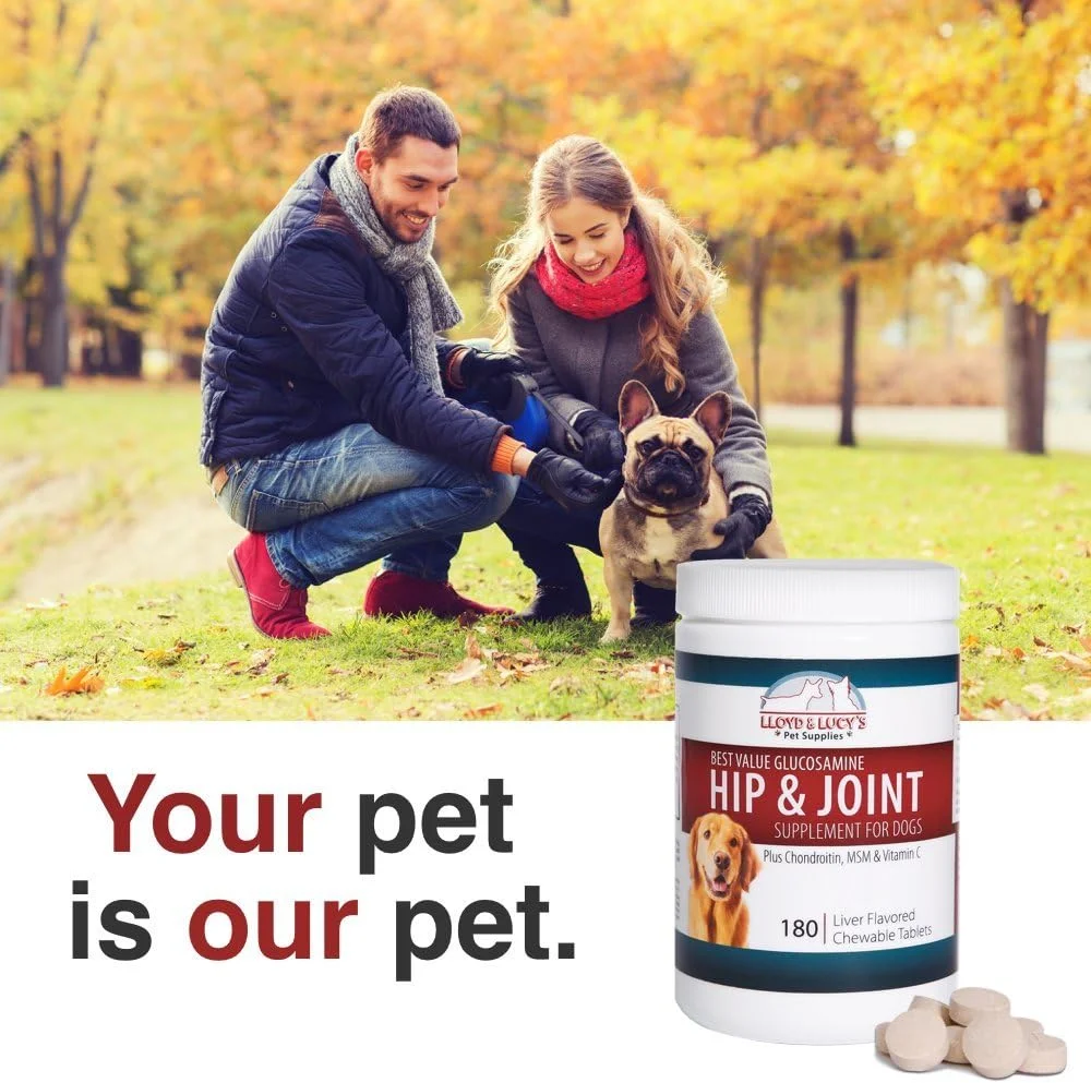بهترین مکمل گلوکزامین برای مفاصل و استخوان ران سگ ها، حاوی کندرویتین MSM و ویتامین C، 60 یا 180 قرص جویدنی با طعم جگر