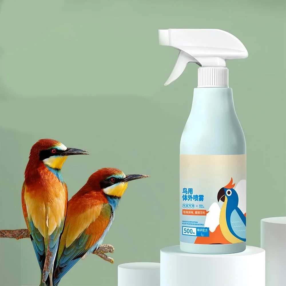اسپری خوشبو کننده و رفع بوی پرندگان، از بین برنده قارچ های پوستی و کنه ها، رفع خارش پوست، حفظ درخشندگی و زیبایی پرها، 500 میلی لیتر اسپری خوشبو کننده و رفع بوی پرندگان، از بین برنده قارچ های پوستی و کنه ها، رفع خارش پوست، حفظ درخشندگی و زیبایی پرها، 500 میلی لیتر