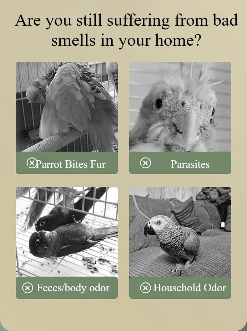 اسپری خوشبو کننده و رفع بوی پرندگان، از بین برنده قارچ های پوستی و کنه ها، رفع خارش پوست، حفظ درخشندگی و زیبایی پرها، 500 میلی لیتر اسپری خوشبو کننده و رفع بوی پرندگان، از بین برنده قارچ های پوستی و کنه ها، رفع خارش پوست، حفظ درخشندگی و زیبایی پرها، 500 میلی لیتر