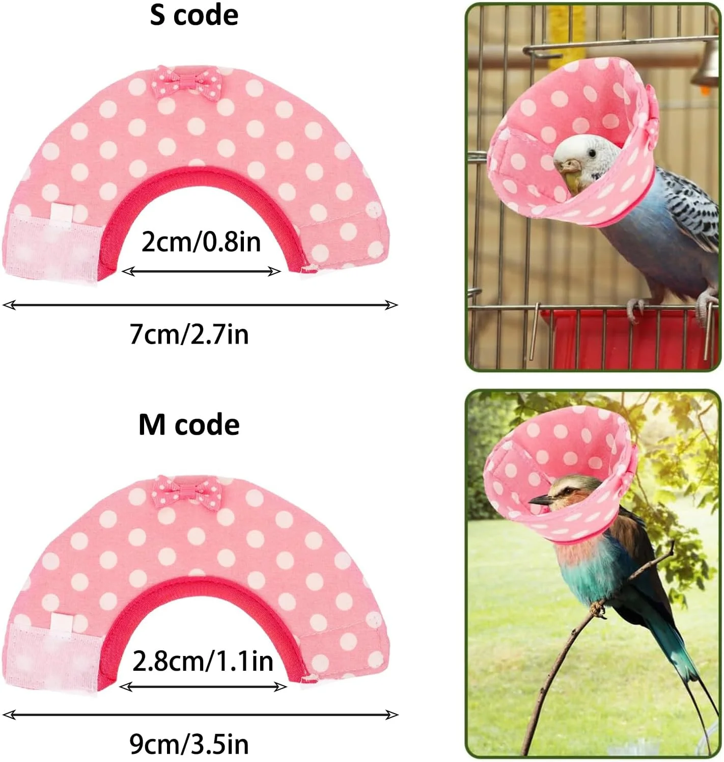 ست 3 عددی طوق گردنی قابل تنظیم برای بهبودی طوطی، محافظ گردن پرنده، مخروط پارچه ای نرم برای التیام زخم، طرح صورتی برای پرندگان سایز متوسط (ست مخلوط، M) ست 3 عددی طوق گردنی قابل تنظیم برای بهبودی طوطی، محافظ گردن پرنده، مخروط پارچه ای نرم برای التیام زخم، طرح صورتی برای پرندگان سایز متوسط (ست مخلوط، M)