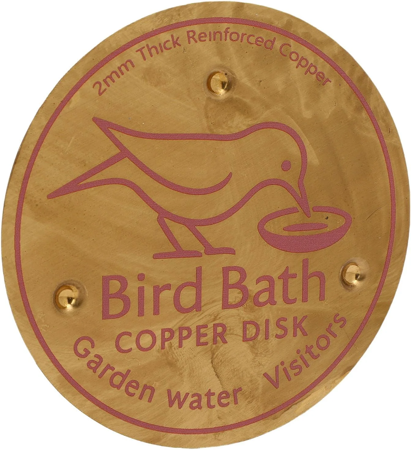 دیسک تمیز کننده مسی خالص Cryfokt، دیسک مسی با ثبات و کارآمد برای حمام پرندگان در باغ (B)