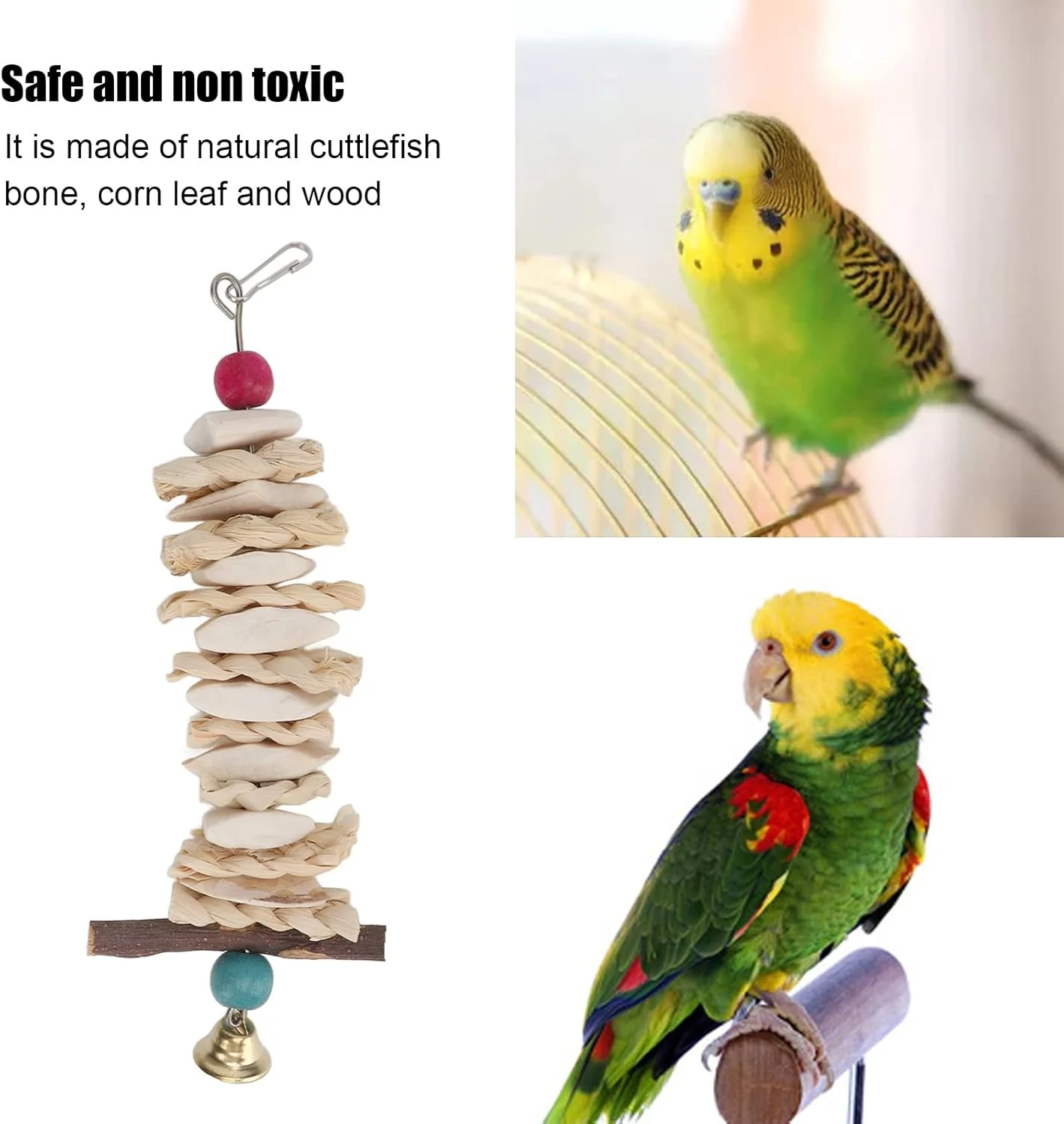 اسباب بازی جویدنی Cryfokt با زنگوله، اسباب بازی استخوان ماهی مرکب ممتاز برای طوطی های خاکستری آفریقایی و مرغ عشق، آویز قفس برای طوطی ها (25 سانتی متر) اسباب بازی جویدنی Cryfokt با زنگوله، اسباب بازی استخوان ماهی مرکب ممتاز برای طوطی های خاکستری آفریقایی و مرغ عشق، آویز قفس برای طوطی ها (25 سانتی متر)