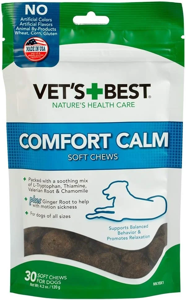 تشویقی نرم و آرامبخش سگ Vet's Best Comfort Calm | کمک به آرامش سگ، پشتیبانی از رفتار متعادل | ترویج آرامش | تامین 30 روزه تشویقی نرم و آرامبخش سگ Vet's Best Comfort Calm | کمک به آرامش سگ، پشتیبانی از رفتار متعادل | ترویج آرامش | تامین 30 روزه