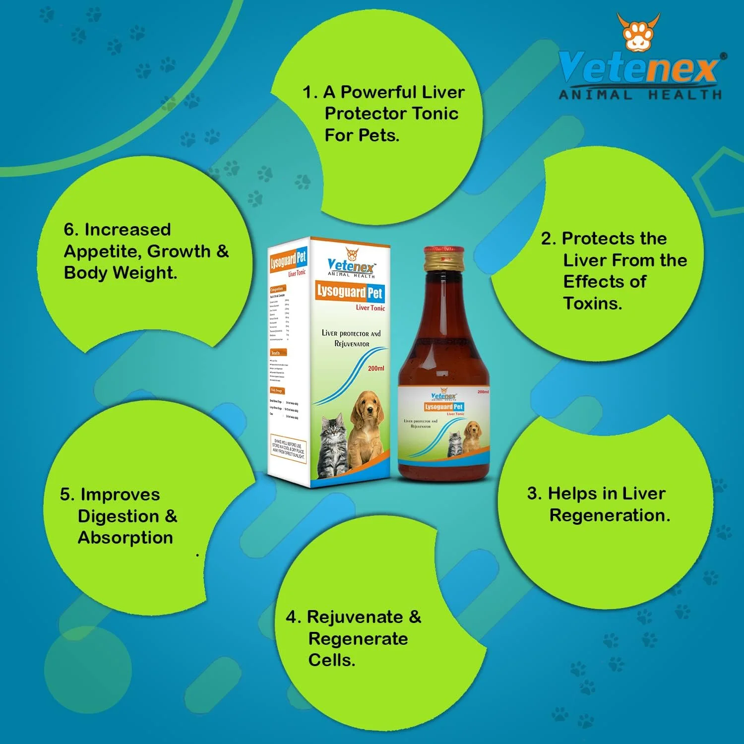 مکمل گیاهی ضد انگل و تقویت کننده کبد، افزایش دهنده اشتها برای توله سگ و گربه - بسته 2 عددی