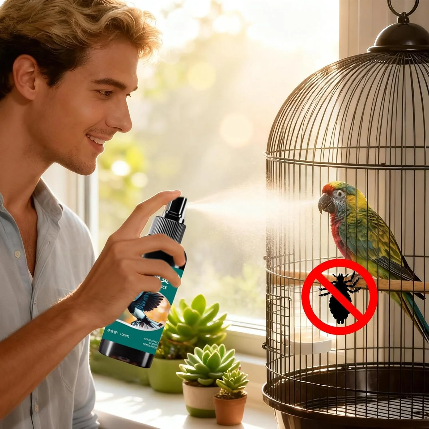 اسپری ضد کنه برای پرندگان، اسپری پاک کننده کنه پرنده 100 میلی لیتری | محلول تسکین دهنده پوست مرغ عشق، برای طیور خانگی، باغی، طوطی و مرغ عشق اسپری ضد کنه برای پرندگان، اسپری پاک کننده کنه پرنده 100 میلی لیتری | محلول تسکین دهنده پوست مرغ عشق، برای طیور خانگی، باغی، طوطی و مرغ عشق