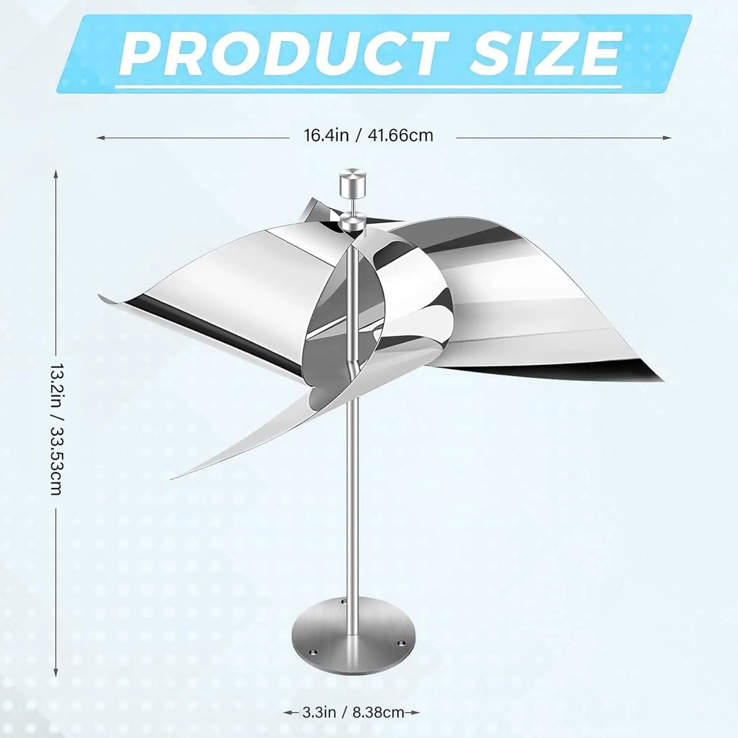 دور کننده پرنده CHICIRIS، 2 عدد دستگاه ترسناک بادی بازتابنده، فولاد ضد زنگ چند منظوره بازتابنده چرخان دور کننده پرنده برای فضای باز دور کننده پرنده CHICIRIS، 2 عدد دستگاه ترسناک بادی بازتابنده، فولاد ضد زنگ چند منظوره بازتابنده چرخان دور کننده پرنده برای فضای باز