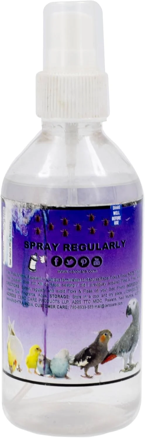 اسپری طبیعی CERO® برای کنه، کک و مایت در پرندگان - بطری های اسپری با روغن های ضروری، رایحه تازه، ایمن و موثر برای طوطی ها، کبوترها و سایر پرندگان خانگی یا وحشی 200 میلی لیتر اسپری طبیعی CERO® برای کنه، کک و مایت در پرندگان - بطری های اسپری با روغن های ضروری، رایحه تازه، ایمن و موثر برای طوطی ها، کبوترها و سایر پرندگان خانگی یا وحشی 200 میلی لیتر