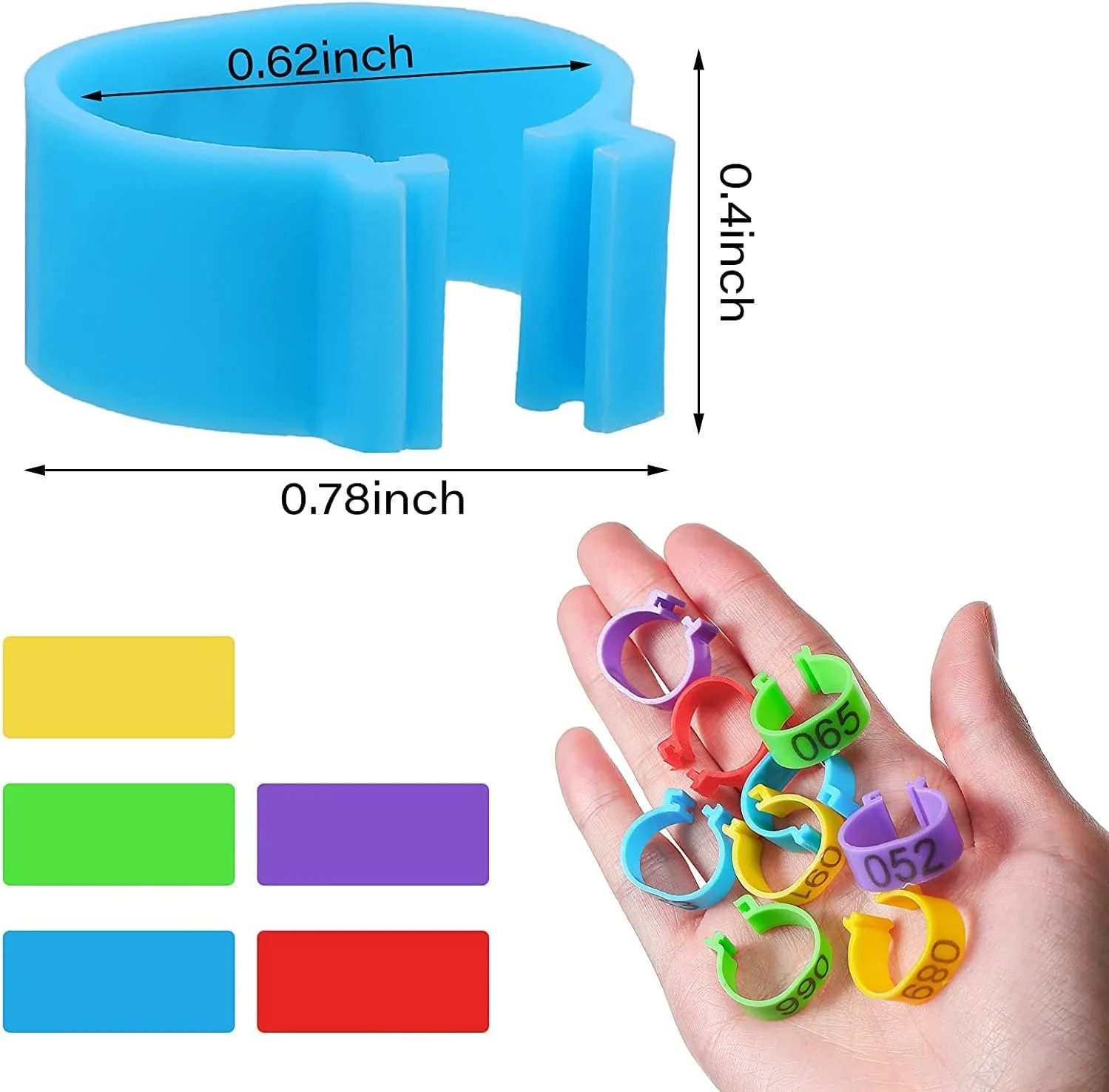 حلقه پای مرغ، شماره دار، حلقه های رنگارنگ طیور برای اردک، جوجه، مرغ گینه، غاز، 100 عدد، 5 رنگ حلقه پای مرغ، شماره دار، حلقه های رنگارنگ طیور برای اردک، جوجه، مرغ گینه، غاز، 100 عدد، 5 رنگ