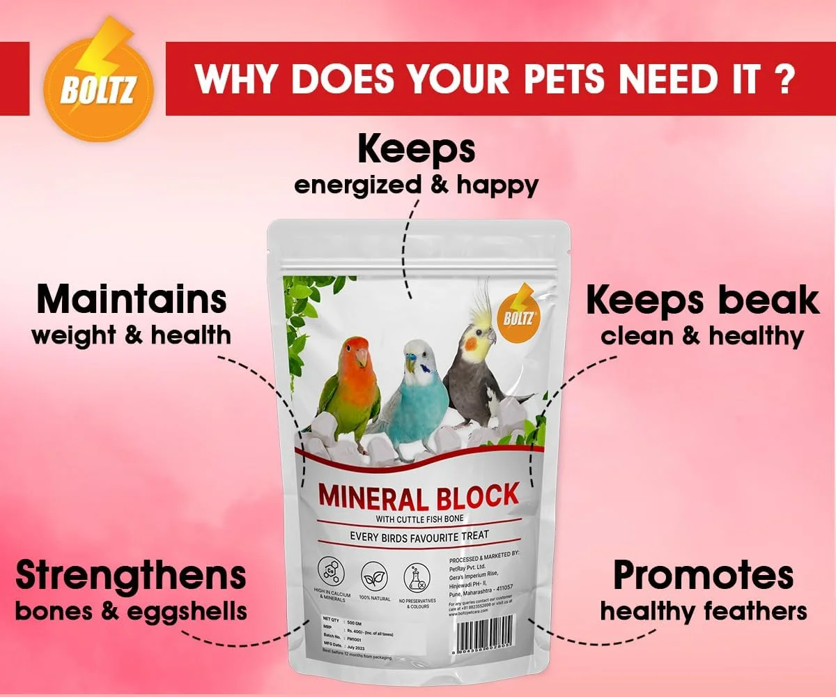 بلوک معدنی طبیعی بولتز مناسب تمام مراحل زندگی همراه با استخوان ماهی مرکب 250 گرمی برای پرندگان بلوک معدنی طبیعی بولتز مناسب تمام مراحل زندگی همراه با استخوان ماهی مرکب 250 گرمی برای پرندگان