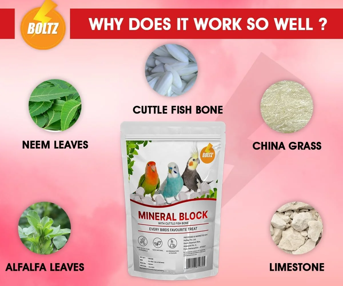بلوک معدنی طبیعی بولتز مناسب تمام مراحل زندگی همراه با استخوان ماهی مرکب 250 گرمی برای پرندگان بلوک معدنی طبیعی بولتز مناسب تمام مراحل زندگی همراه با استخوان ماهی مرکب 250 گرمی برای پرندگان