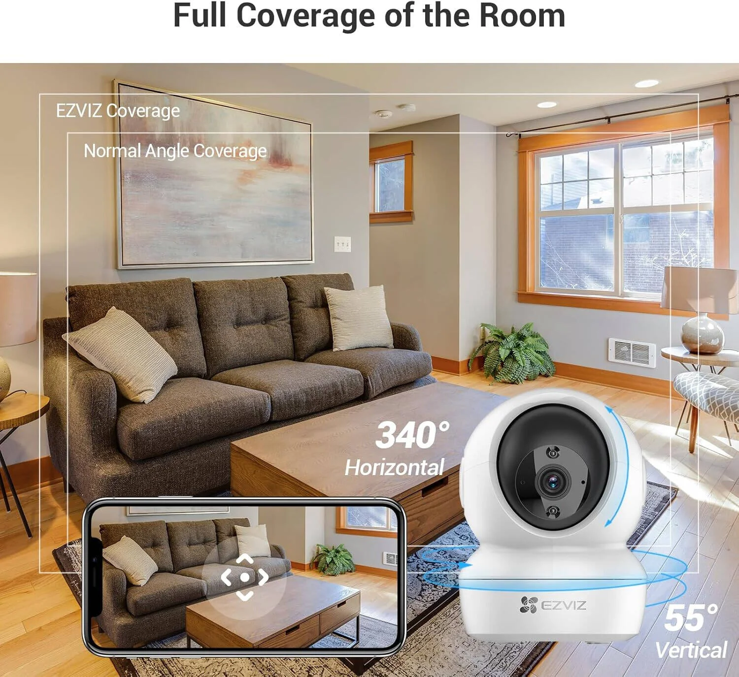 دوربین چرخشی هوشمند وای فای Ezviz C6N، رزولوشن 1080p، پوشش بصری 360 درجه با چرخش موتورایز، حالت خواب برای محافظت از حریم خصوصی، تشخیص حرکت، مکالمه دو طرفه، بسته 2 عددی، سفید | C6N2PACK دوربین چرخشی هوشمند وای فای Ezviz C6N، رزولوشن 1080p، پوشش بصری 360 درجه با چرخش موتورایز، حالت خواب برای محافظت از حریم خصوصی، تشخیص حرکت، مکالمه دو طرفه، بسته 2 عددی، سفید | C6N2PACK