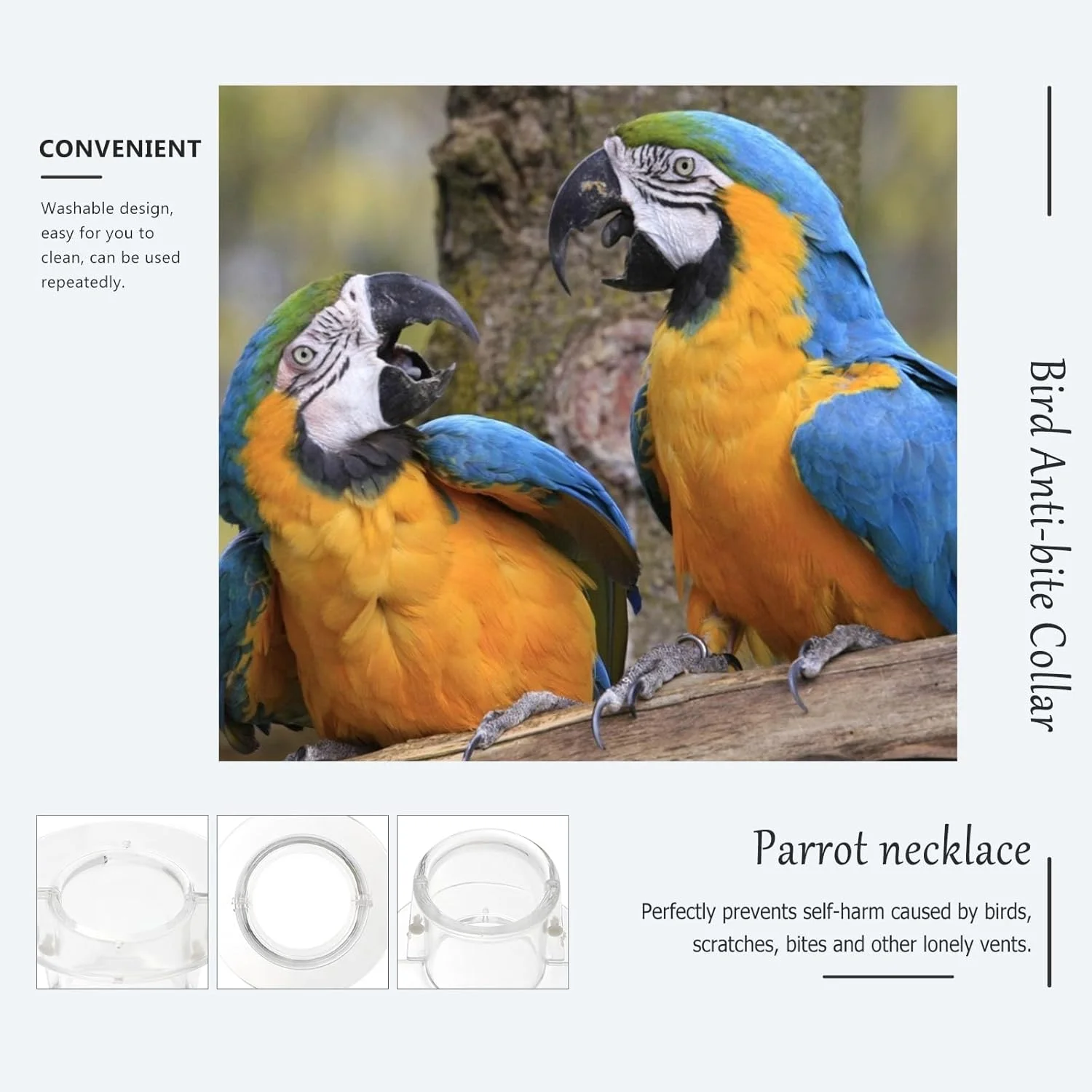 Balacoo گردنبند ضد گاز گرفتن طوطی، قابل تنظیم برای ماکائو و کاکادو، سایز L، گردنبند محافظ جلوگیری از پرکنی پرندگان Balacoo گردنبند ضد گاز گرفتن طوطی، قابل تنظیم برای ماکائو و کاکادو، سایز L، گردنبند محافظ جلوگیری از پرکنی پرندگان