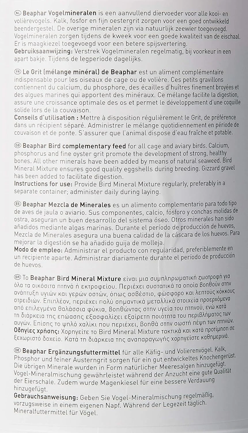 مخلوط مواد معدنی پرندگان Beaphar، 1.25 کیلوگرم، 12022، غذا مخلوط مواد معدنی پرندگان Beaphar، 1.25 کیلوگرم، 12022، غذا
