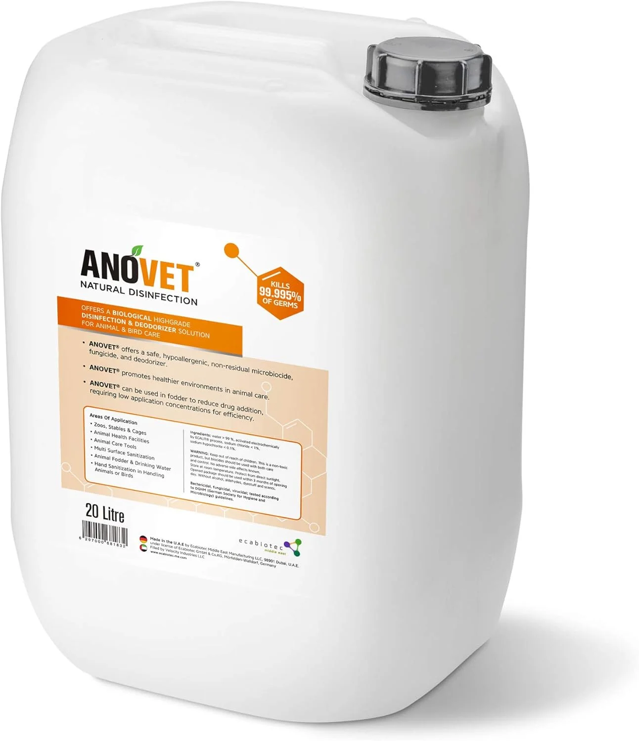 محلول ضدعفونی کننده طبیعی و غلیظ، 20 لیتر محلول ضدعفونی کننده طبیعی و غلیظ، 20 لیتر