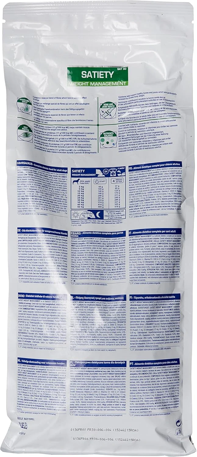 غذای خشک سگ رویال کنین مدل Satiety Weight Management، 1.5 کیلوگرم، مناسب برای تمام سنین