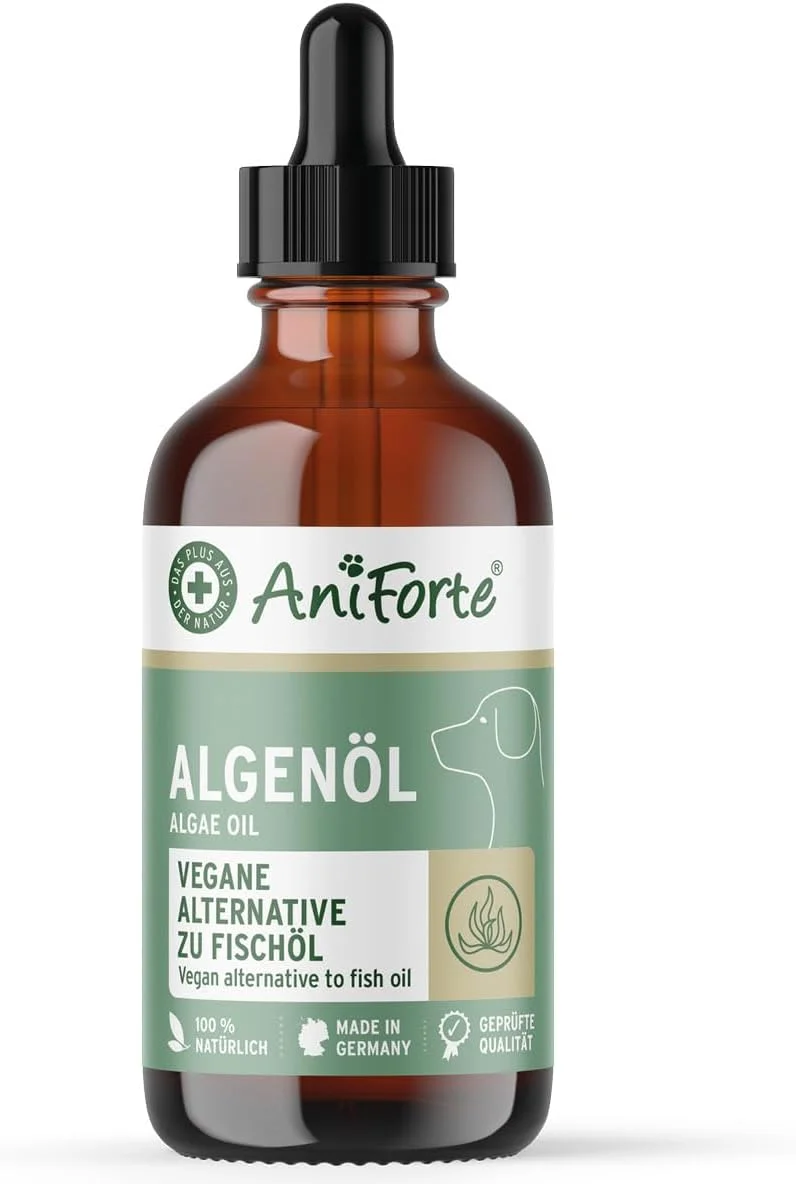 روغن جلبک AniForte برای سگ و گربه 50 میلی لیتر - روغن امگا 3 گیاهی بسیار غلیظ برای حمایت از مفاصل، متابولیسم، پوست و مو