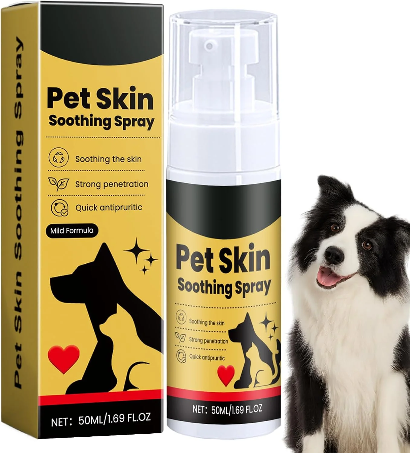 اسپری مراقبت از پوست سگ - اسپری مراقبت از گربه - محافظت کننده و تسکین دهنده قابل حمل برای پوست خارش دار حیوانات خانگی و بچه گربه