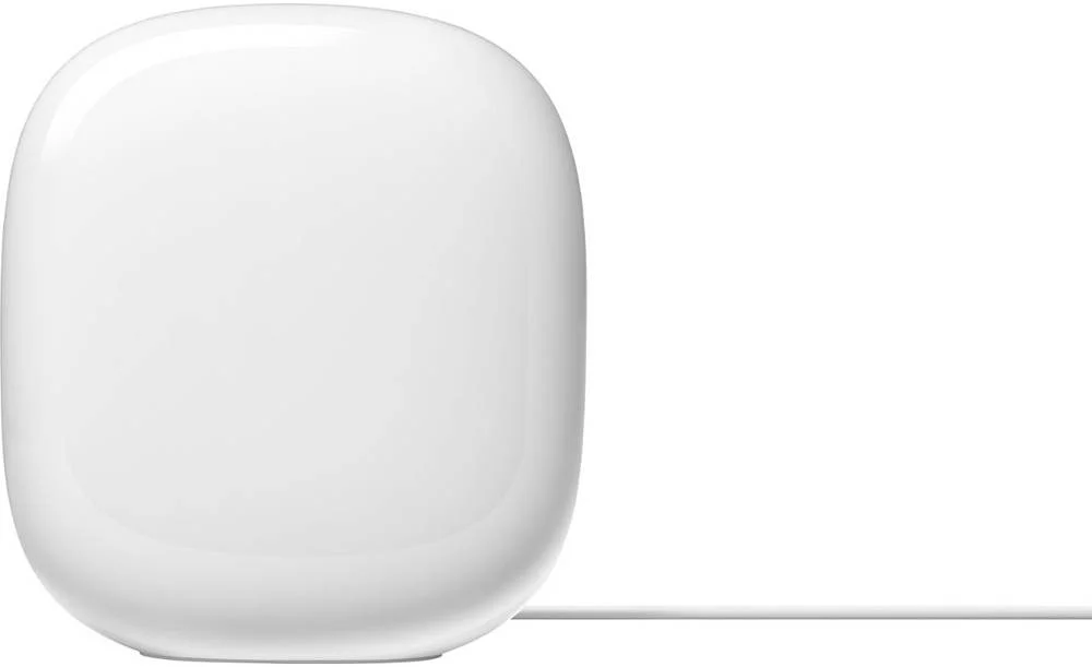 سیستم مش وای فای گیگابیتی سه بانده Google Nest Wifi Pro 6E AXE5400، سرعت تا 5.4 گیگابیت بر ثانیه، Wi-Fi 6E، پوشش تا 4400 فوت مربع، 2 پورت گیگابیتی ETH WAN/LAN، سفید | GA03689-US