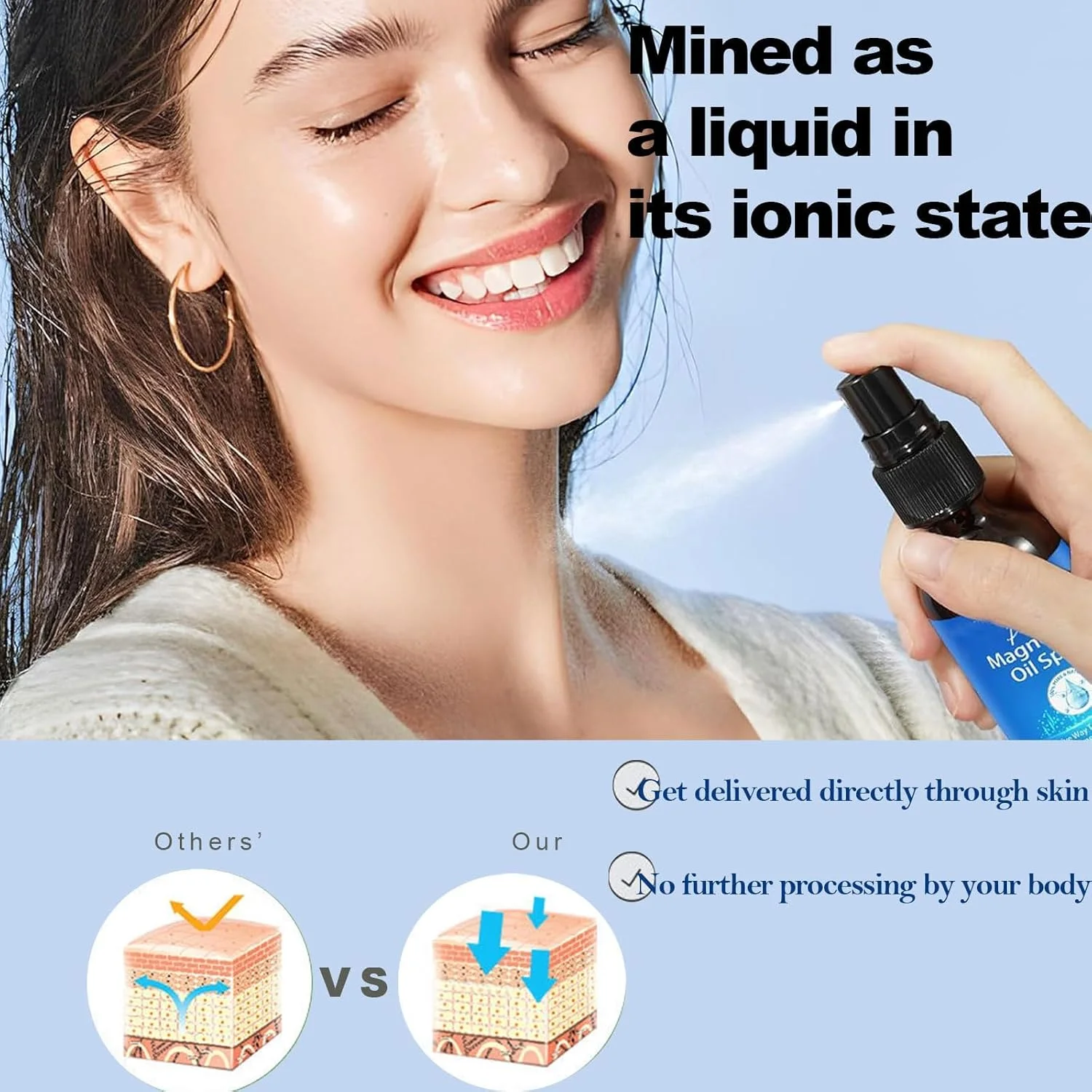 اسپری روغن منیزیم TERRIFI، روغن منیزیم طبیعی خالص و ارگانیک برای صورت، پاها و بدن، فرمول سبک در بطری شیشه ای، 60 میلی لیتر اسپری روغن منیزیم TERRIFI، روغن منیزیم طبیعی خالص و ارگانیک برای صورت، پاها و بدن، فرمول سبک در بطری شیشه ای، 60 میلی لیتر