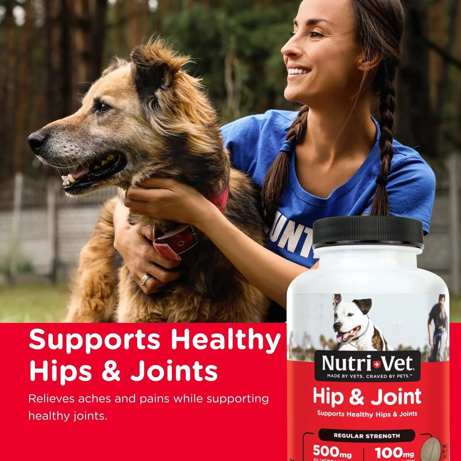 مکمل های جویدنی مفصل و استخوان سگ Nutri-Vet - فرموله شده با گلوکزامین و کندرویتین برای سگ ها - 120 عدد