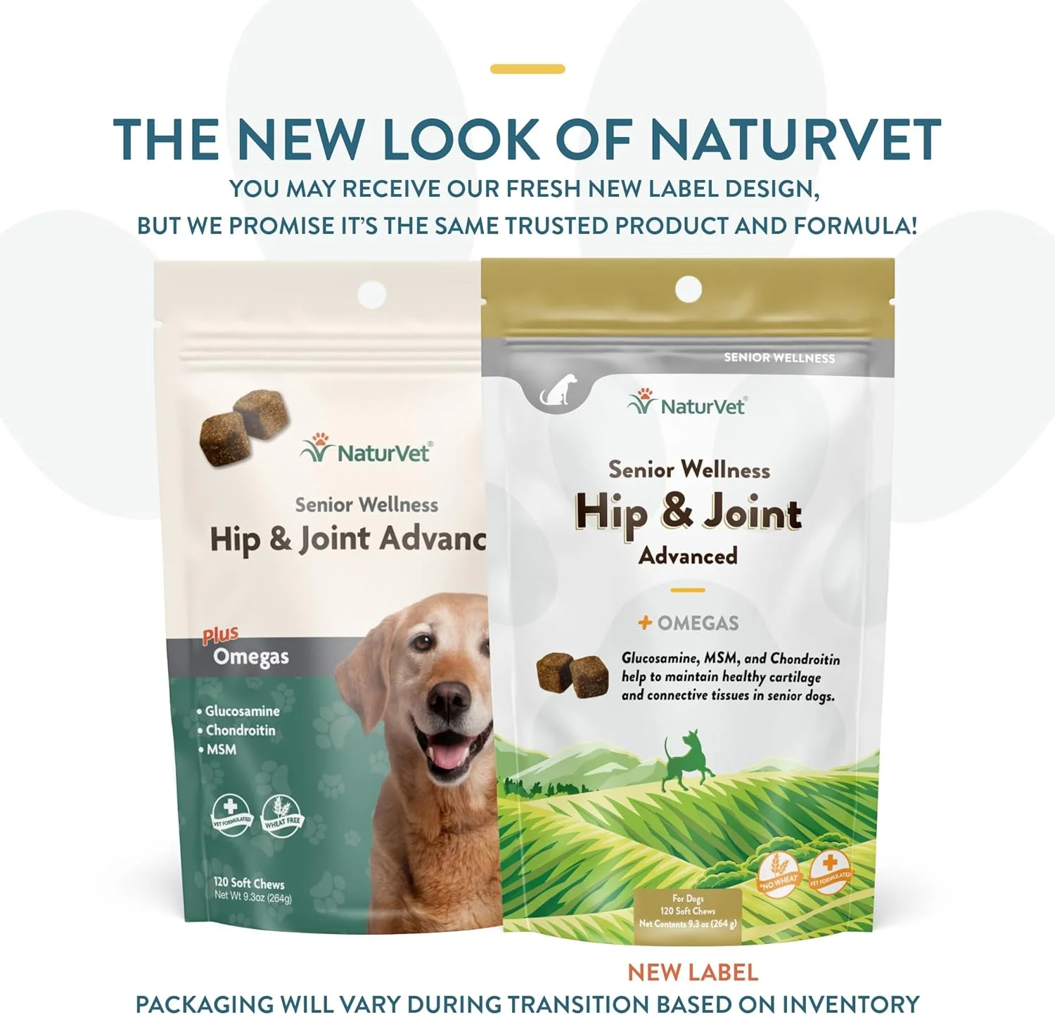 NaturVet – مکمل پیشرفته مفاصل و امگا برای سگ های مسن | کمک به حفظ عملکرد سالم مفاصل حیوان خانگی شما | پشتیبانی از مفاصل، غضروف و بافت های همبند | 120 عدد جویدنی نرم NaturVet – مکمل پیشرفته مفاصل و امگا برای سگ های مسن | کمک به حفظ عملکرد سالم مفاصل حیوان خانگی شما | پشتیبانی از مفاصل، غضروف و بافت های همبند | 120 عدد جویدنی نرم