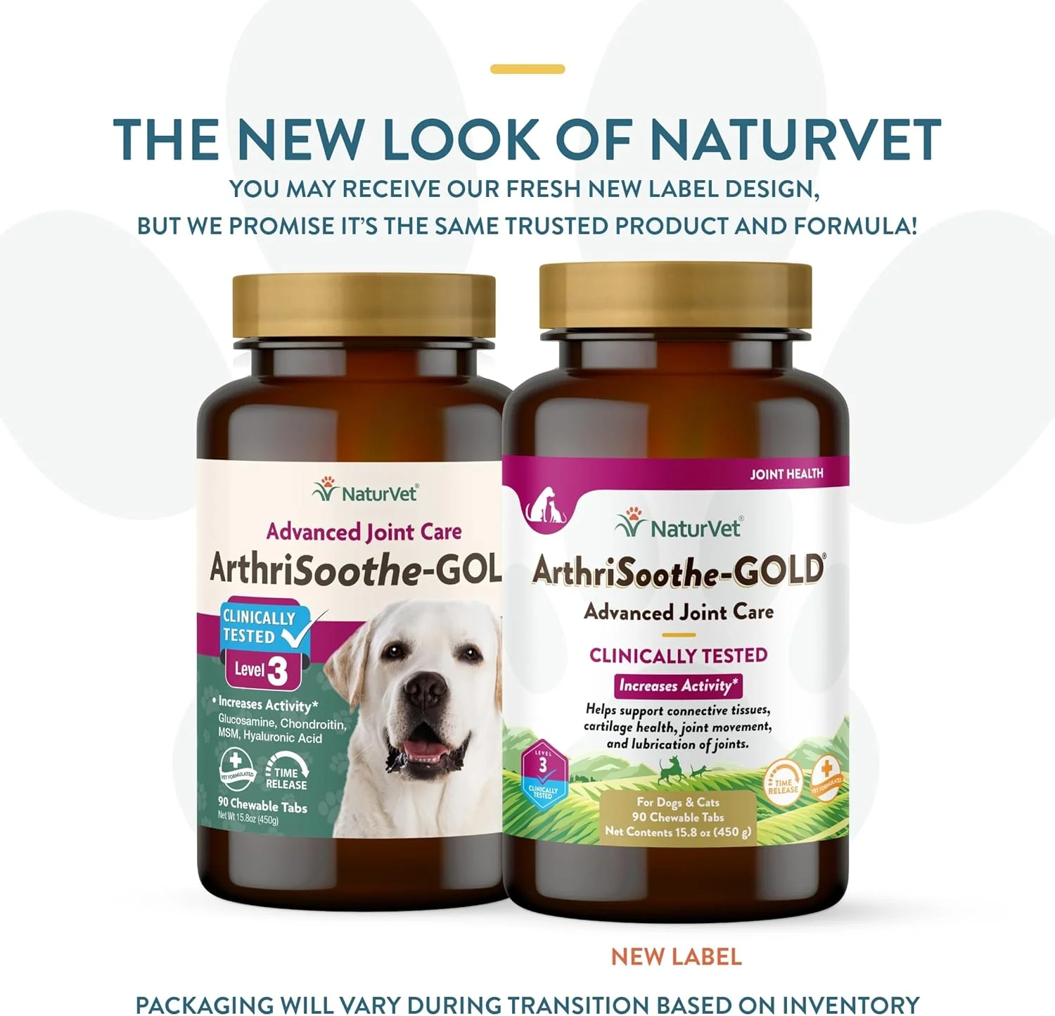 NaturVet ArthriSoothe-GOLD Level 3 مراقبت پیشرفته از مفاصل، تست شده بالینی برای حمایت از بافت همبند، سلامت غضروف و حرکت مفاصل، تقویت شده با گلوکزامین، MSM، کندرویتین و صدف لب سبز