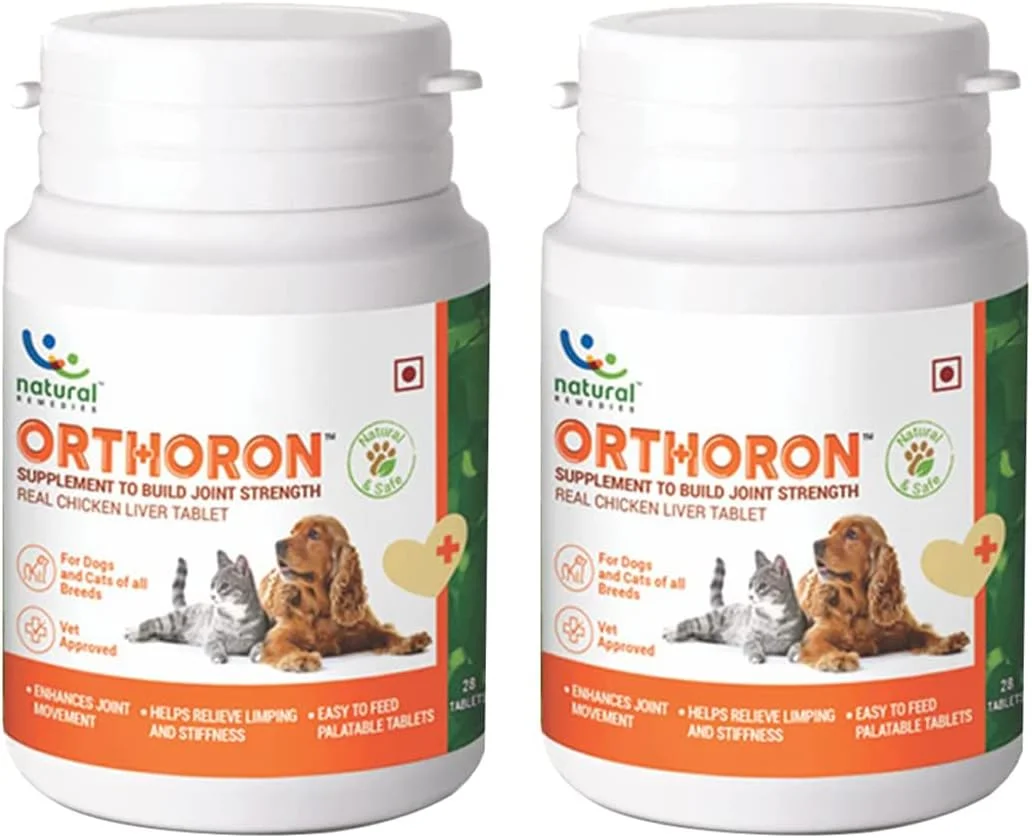 مکمل ارتون برای تقویت مفاصل، کمک به لنگش و خشکی، حاوی جگر مرغ واقعی، قرص های خوش خوراک و آسان برای مصرف سگ و گربه از تمام نژادها (بسته 2 عددی - 28 قرص در هر بسته)
