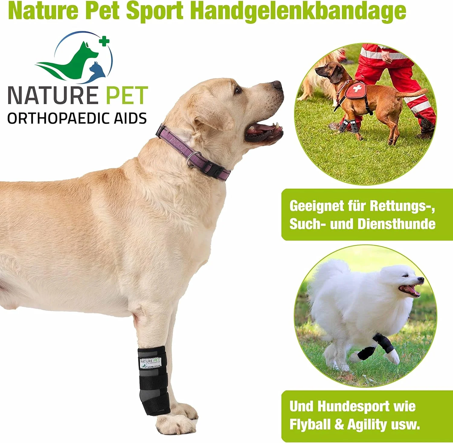 بانداژ مچی محافظتی خودرویی Nature Pet M Sport CarpoLock برای سگ ها