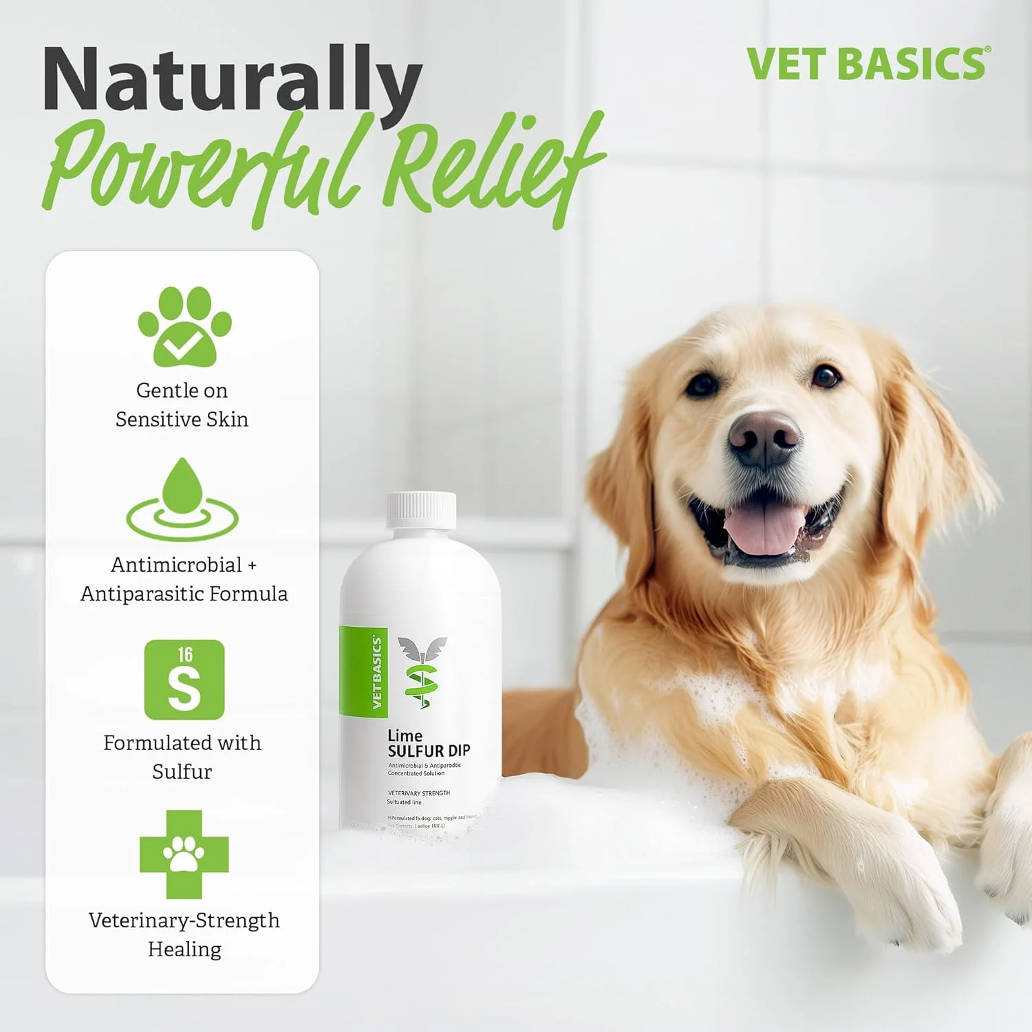 محلول غلیظ لایم سولفور وت بیسیکس - برای سگ، گربه و اسب - ۴۷۳ میلی لیتر